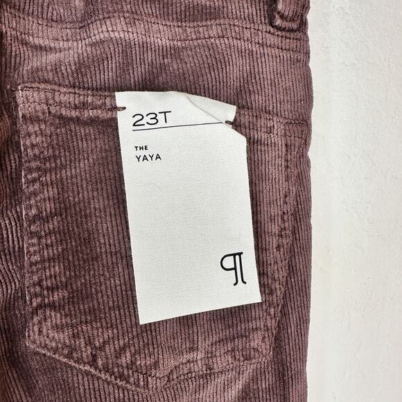 Anthropologie Pilcro The Yaya Mid Rise Corduroy Crop Kick Flare Jeans 23 Tall - Picture 11 of 16